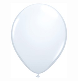 Qualatex 16" (40cm-es) Latex léggömb, standard színek, fehér lufi, standard white