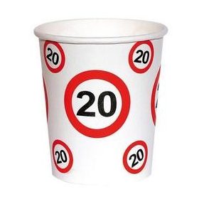   Papírpohár sebességkorlátozó 20-as számmal, 250ml 6db, 20758