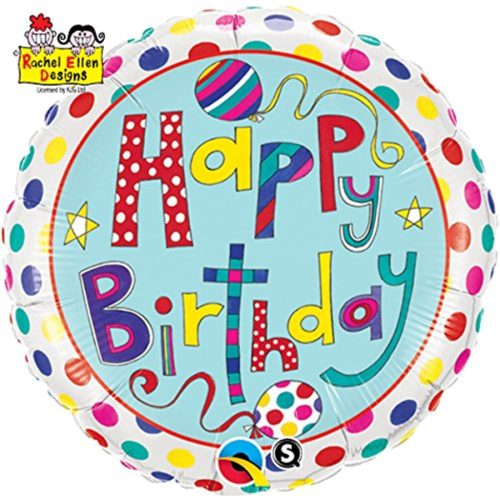 Szülinapi fólia lufi 18" 45cm Happy Birthday