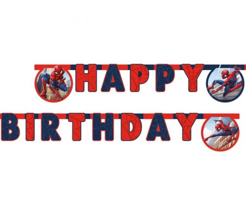 Betűfüzér Happy Birthday felirat, Pókember, Spiderman