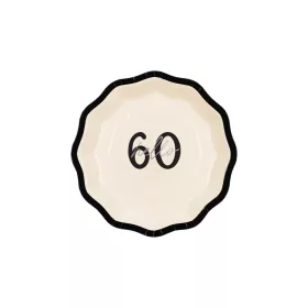 Papírtányér 60-as számmal, 6db, masni