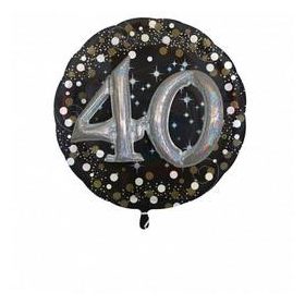   Számos lufi 27" 68cm óriás szám, 3D - Sparkling Birthday 40-es