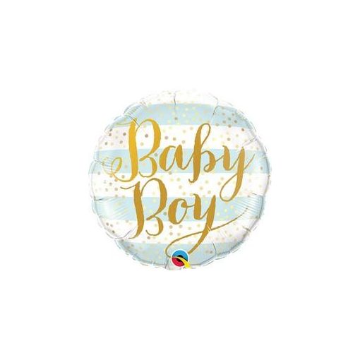 Fólia lufi babaszületésre 18" 45cm - Baby Boy, 88001, héliummal töltve