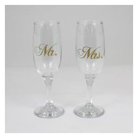 Esküvő, pezsgős pohár szett 2db Mr és Mrs, 79738