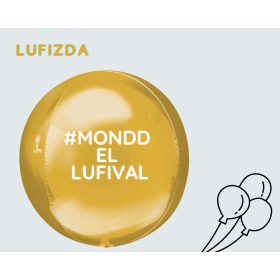   Egyedi fólia gömb lufi, felirattal, 16" 40cm Orbz, héliummal töltve