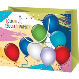 Dísztasak, közepes, fekvő, lufis, Boldog Születésnapot!