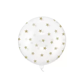   Buborék lufi gömb lufi 24" 60cm, átlátszó, csillag mintás