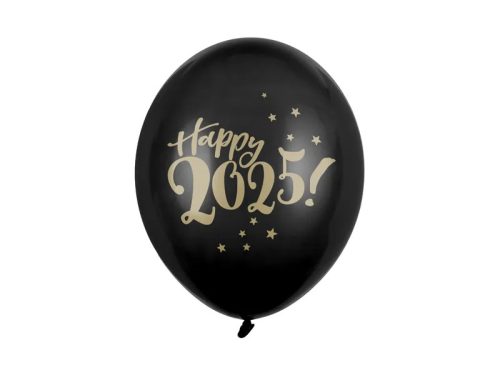 Szilveszter latex lufi 12" 30cm Happy 2025 szilveszteri lufi