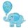 Óriás fólia lufi 31"  78 cm Baby boy, kék elefánt, n4312375