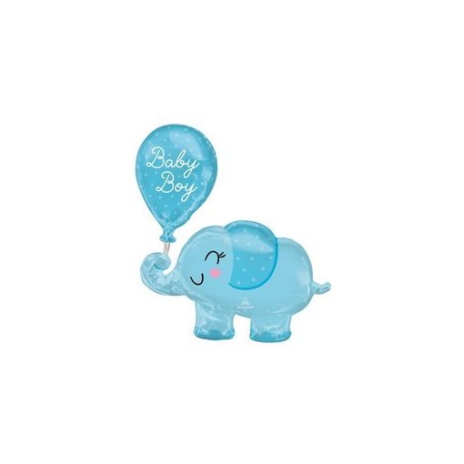 Óriás fólia lufi 31"  78 cm Baby boy, kék elefánt, n4312375, héliummal töltve