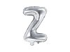 Betű lufi 14" 35cm ezüst fólia betű, Z betű, levegővel tölthető