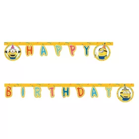 Betűfüzér Happy Birthday felirat, 2m, GRU, Minion