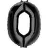 Számos lufi 34" 86cm óriás Fekete szám, számjegy 0 