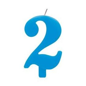 Számgyertya, csillagszórós, kék, 2-es, 50922