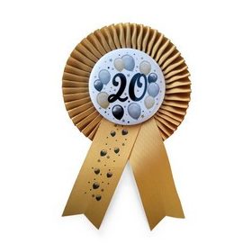 Szalagos számos kitűző, 20-as, elegáns, 24947