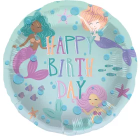 Szülinapi lufi 18" 45cm Happy Birthday, Sellő