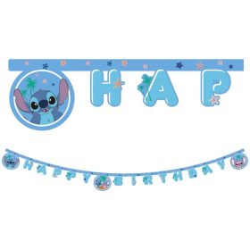 Betűfüzér Happy Birthday felirat, 2m, Stitch