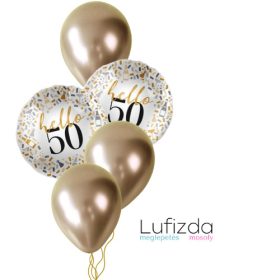   Héliumos luficsokor szülinapra - 50-es - INGYENES GLS szállítással