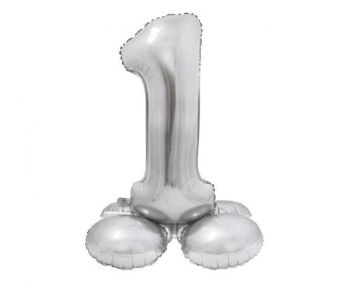 Talpas számos lufi 28" (72cm) fólia szám, számjegy, 1 levegővel tölthető, ezüst