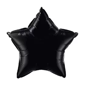 Egyszínű csillag lufi 20" 50cm Fekete csillag 