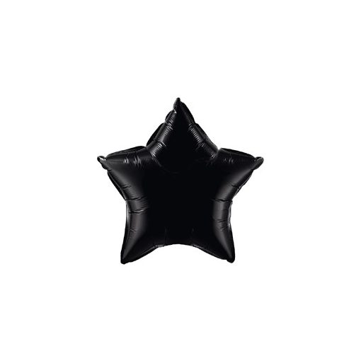Egyszínű csillag fólia lufi 20" 50cm fekete csillag, héliummal töltve