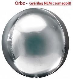Egyszínű fólia gömb lufi 24" 60cm ezüst Orbz XL
