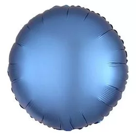 Egyszínű kerek lufi 18" 45cm Chrome Kék, Blue, 
