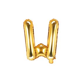   Betű lufi 14" 35cm arany fólia betű, W betű, levegővel tölthető