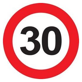   Tábla sebességkorlátozó számmal 40cm 30-as számmal, 32384