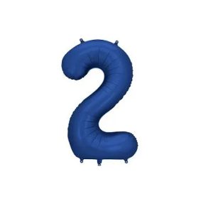   Számos lufi 34" 86cm óriás sötétkék fólia szám 2-es