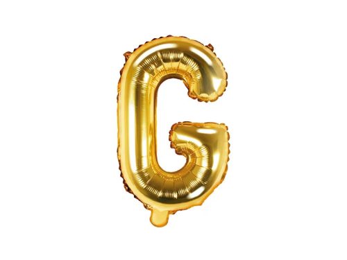 Betű lufi 14" 35cm arany fólia betű, G betű, levegővel tölthető