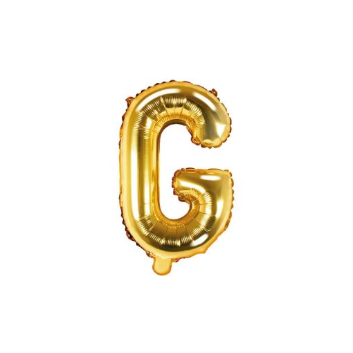 Betű lufi 16" 40cm arany fólia betű, G betű, levegővel tölthető