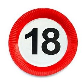   Papírtányér sebességkorlátozó 18-as számmal 23cm 6db, 20659