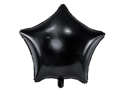 Egyszínű csillag fólia lufi 19" 48cm fekete csillag