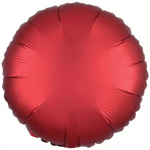 Egyszínű kerek lufi 18" 45cm Chrome Piros, Red