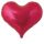 Egyszínű szív fólia lufi 25" 63cm Jelly Metallic piros szív