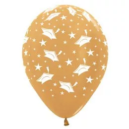 Ballagási latex lufi 12" 30cm, Arany
