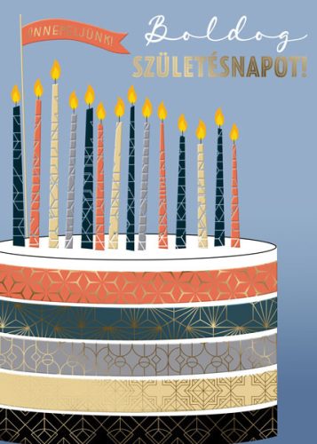 Cardex képeslap, zenélő, Boldog Születésnapot!, borítékkal
