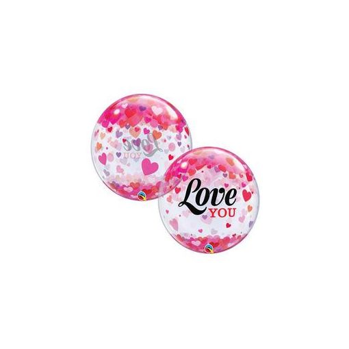 Bubbles lufi 22" 56cm Héliummal töltve "I love you", 54604