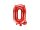 Betű lufi 14" 35cm piros fólia betű, Q betű, levegővel tölthető