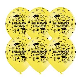   Ballagási latex lufi 11" 28cm Ballagásodra szeretettel!, 6db