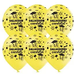 Ballagási latex lufi 11" 28cm Ballagásodra szeretettel!, 6db