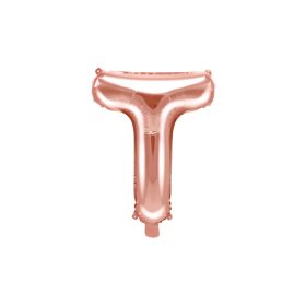   Betű lufi 14" 35cm rosegold fólia betű, T betű, levegővel tölthető