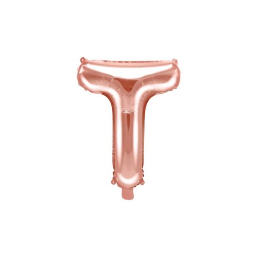 Betű lufi 16" 40cm rosegold fólia betű, T betű, levegővel tölthető