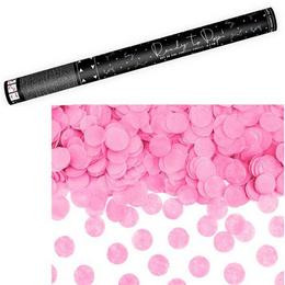 Konfetti ágyú, 60cm-es, rózsaszín kerek konfettit kilövő, oTUKR60-081