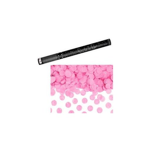 Konfetti ágyú, 60cm-es, rózsaszín kerek konfettit kilövő, oTUKR60-081
