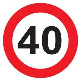   Tábla sebességkorlátozó számmal 40cm 40-es számmal, 32391
