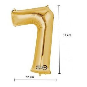   Számos lufi 14" (35cm) fólia szám, számjegy 7 levegővel tölthető, arany