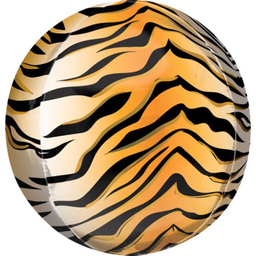 Fólia gömb lufi 16" 40cm Orbz, Tigris mintával