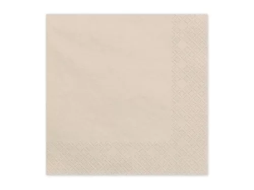 Szalvéta 33x33cm egyszínű 20db, Bézs, Ivory